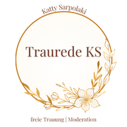 Traurede KS Logo mit goldenem Blütenkranz